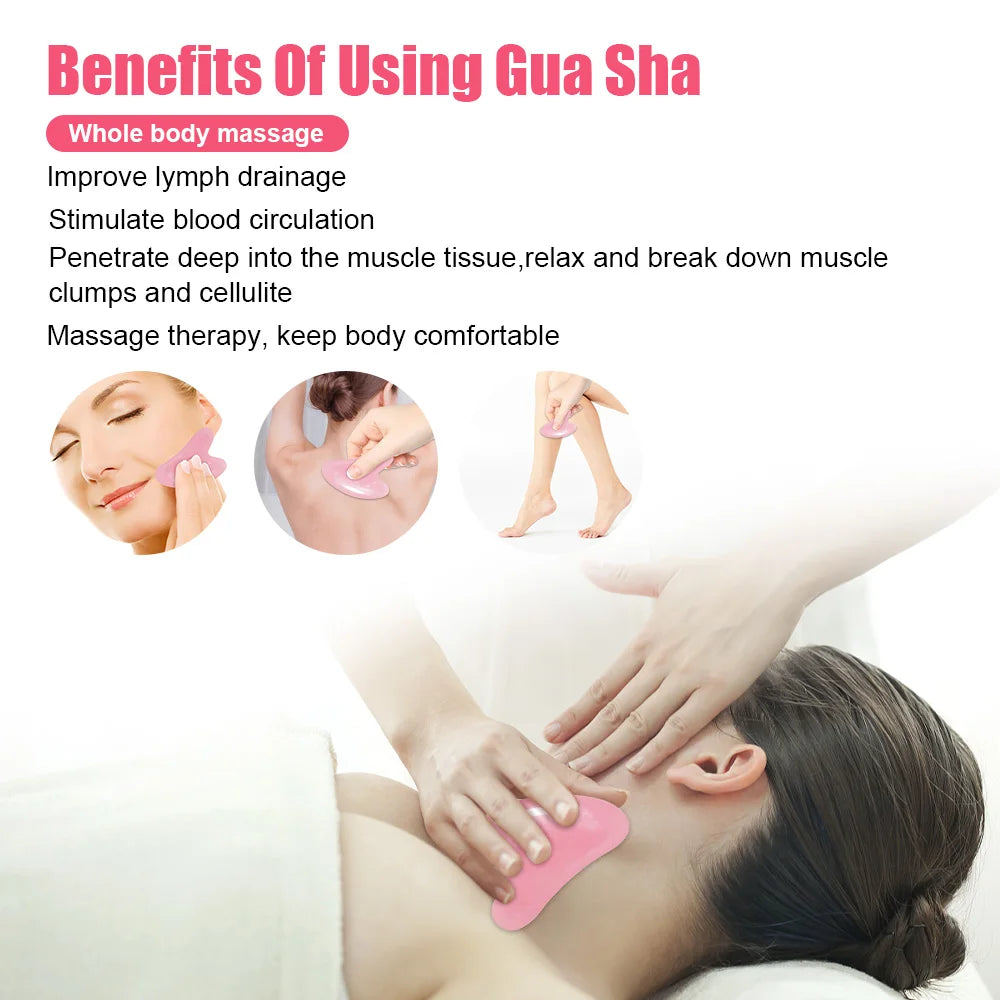 Y Shape 360 Rotate Thin Body Massage Tools + Guasha Gouache Scraper Skin Lifting Wrinkle Remover